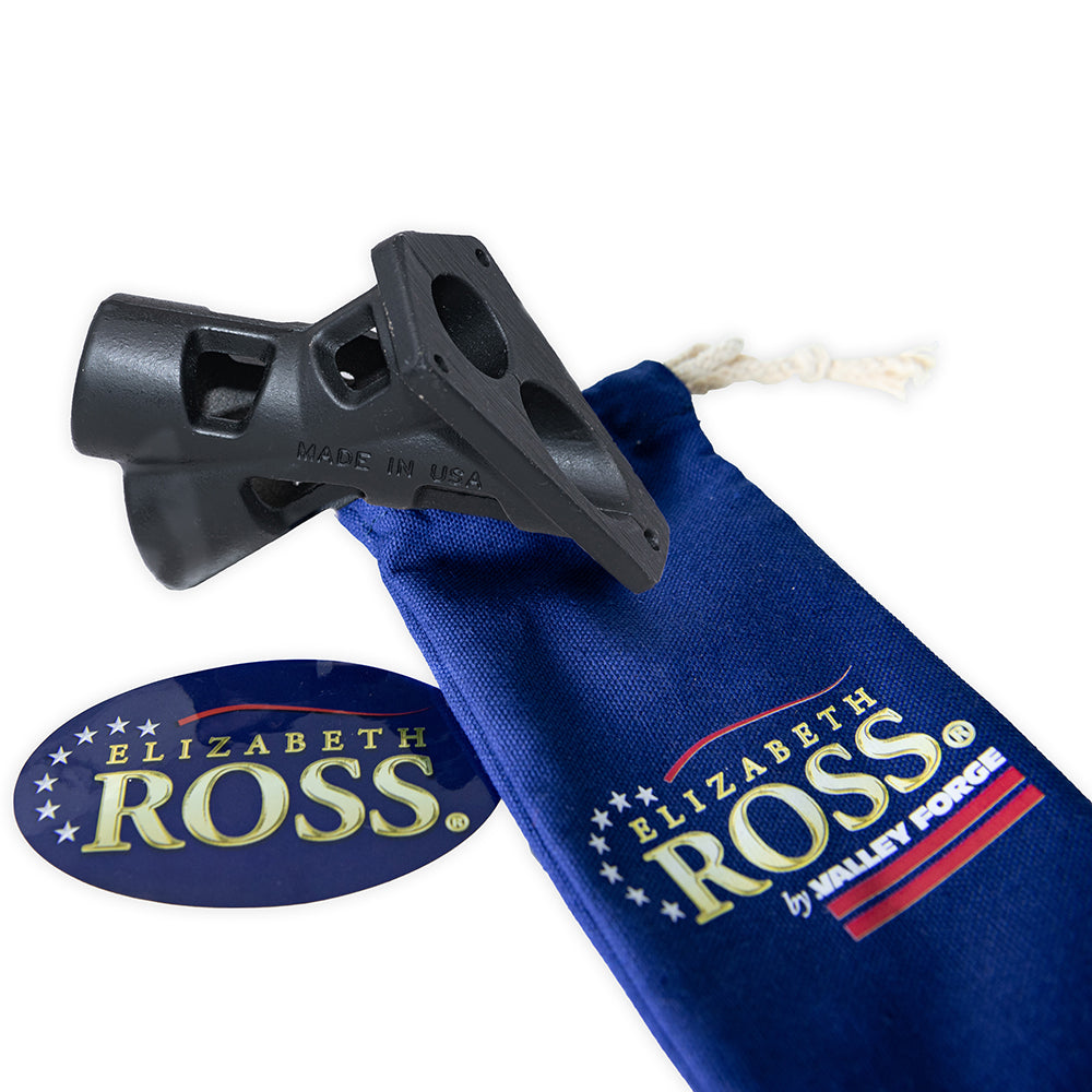 3' x 5' Elizabeth Ross American Flag Kit with Black Aluminum Pole, Gold Finial, Spinning Rings, and Mounting Bracket