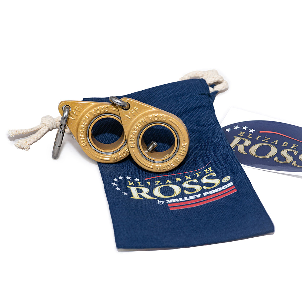 3' x 5' Elizabeth Ross American Flag Kit with Black Aluminum Pole, Gold Finial, Spinning Rings, and Mounting Bracket