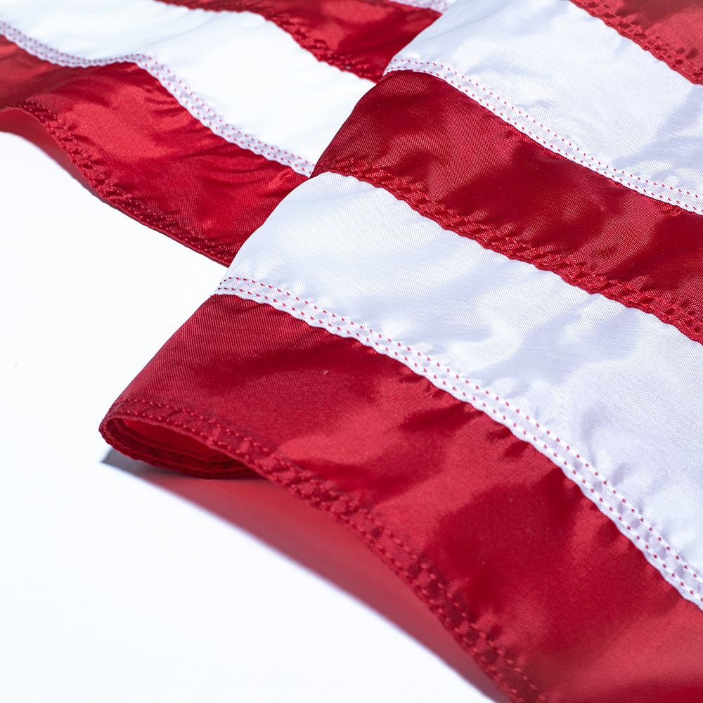 3' x 5' Elizabeth Ross American Flag Kit with Black Aluminum Pole, Gold Finial, Spinning Rings, and Mounting Bracket