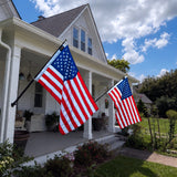 2-Pack American Flag Kit Bundle - Black Aluminum Poles with Silver Spinning Rings