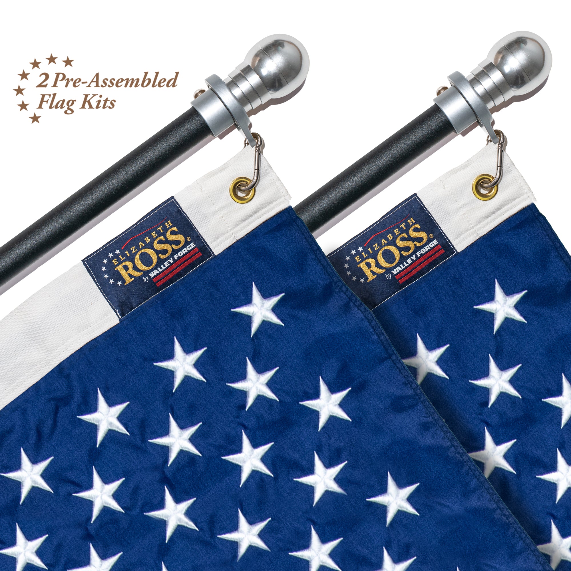 2-Pack American Flag Kit Bundle – Black & Silver – Elizabeth Ross