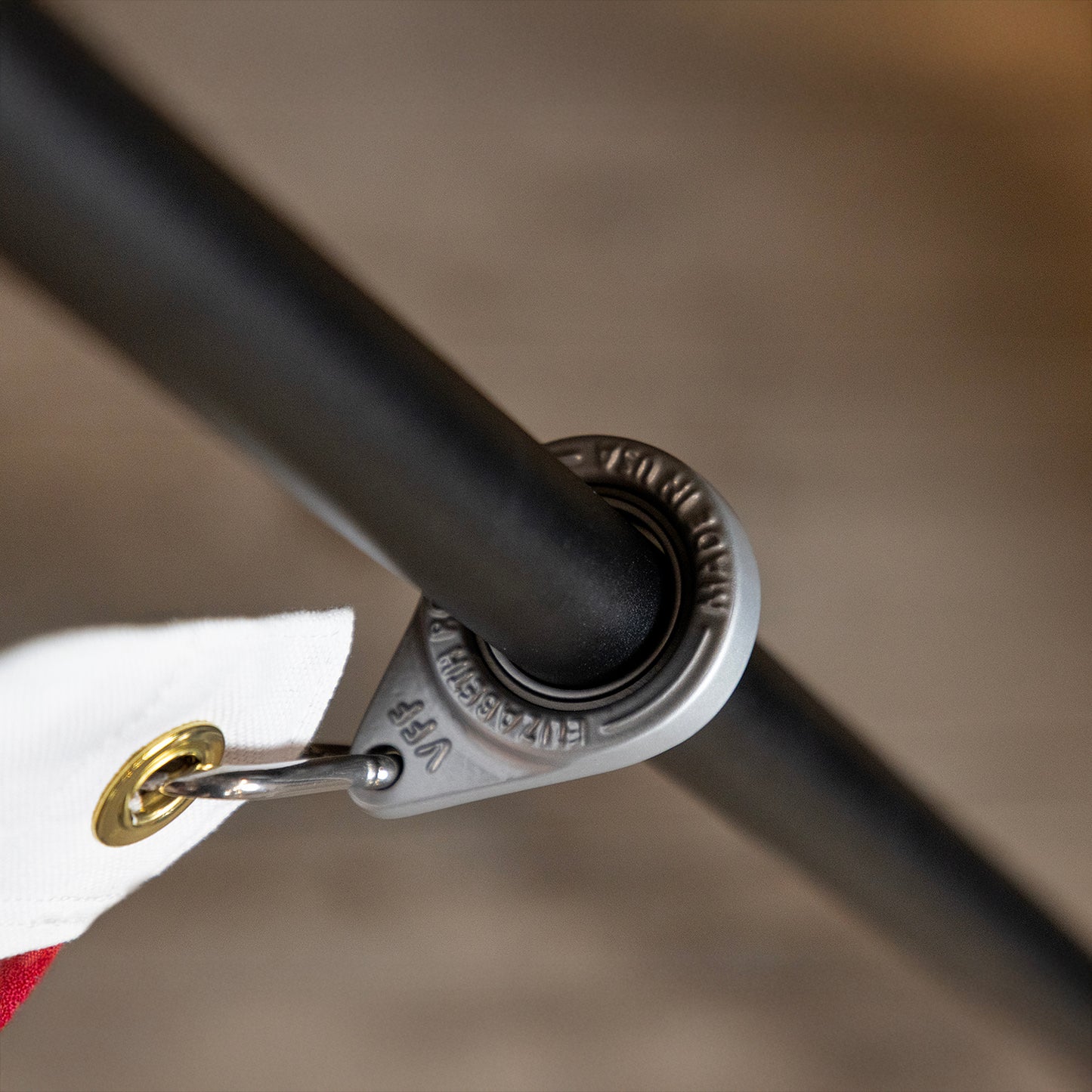 3' x 5' Elizabeth Ross American Flag Kit with Black Aluminum Pole, Silver Finial, Spinning Rings, and Mounting Bracket