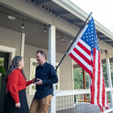 3' x 5' Pre-Assembled American Flag Kit - Black/Silver