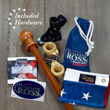 3' x 5' Pre-Assembled American Flag Kit - Wood/Gold