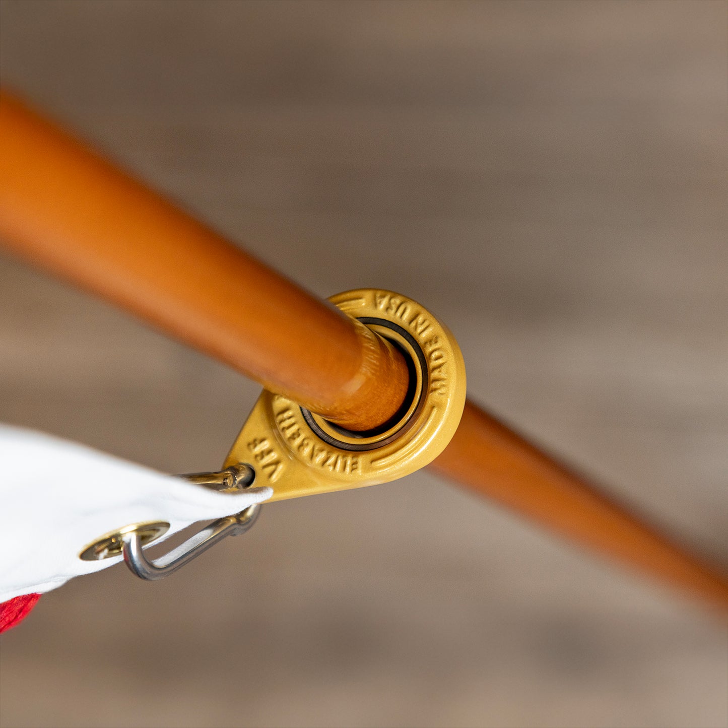 3' x 5' Elizabeth Ross American Flag Kit with Hardwood Pole, 3" Wooden Finial, Spinning Rings, and Mounting Bracket
