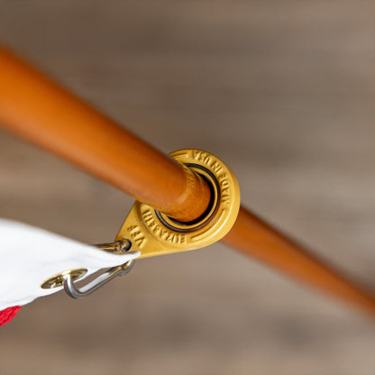 3' x 5' Elizabeth Ross American Flag Kit with Hardwood Pole, 3" Wooden Finial, Spinning Rings, and Mounting Bracket