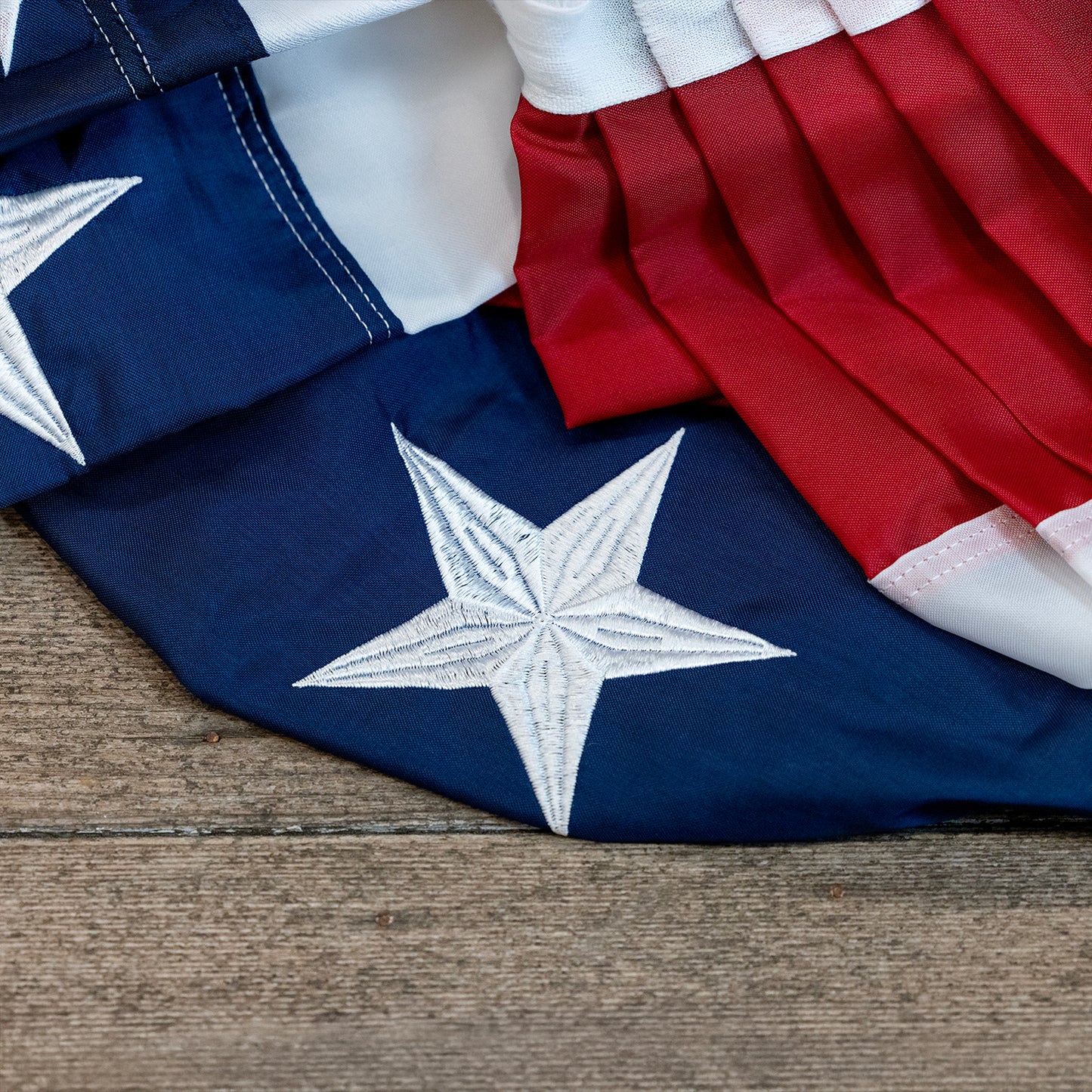 3' x 6' Elizabeth Ross Bunting with Embroidered Stars - Pre-Order