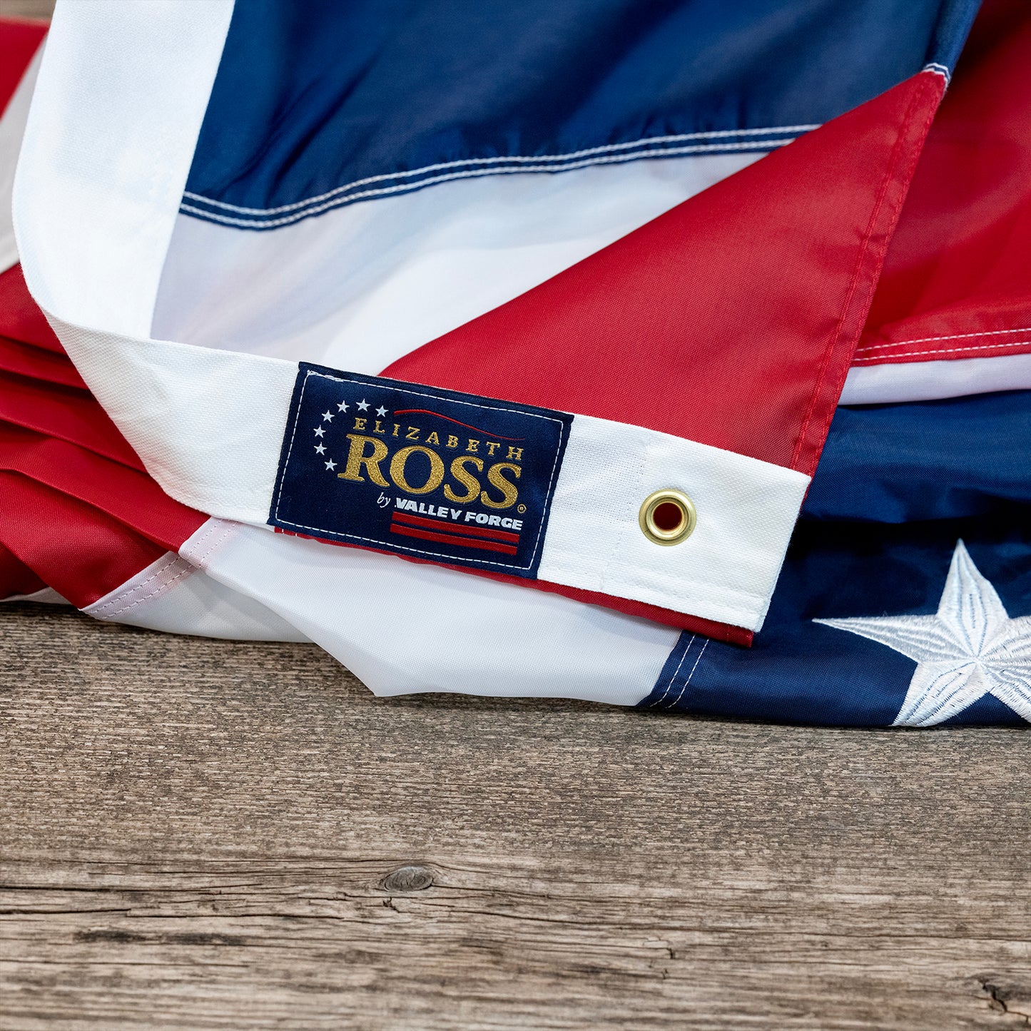 3' x 6' Elizabeth Ross Bunting with Embroidered Stars - Pre-Order