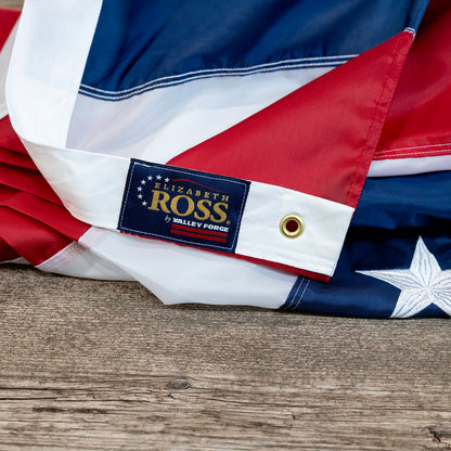 3' x 6' Elizabeth Ross Bunting with Embroidered Stars - Pre-Order