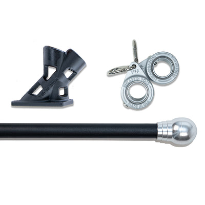 Premium Flag Display Accessory Bundle - Black/Silver