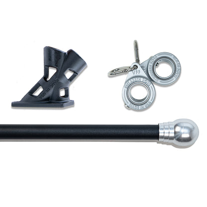 Premium Flag Display Accessory Bundle - Black/Silver