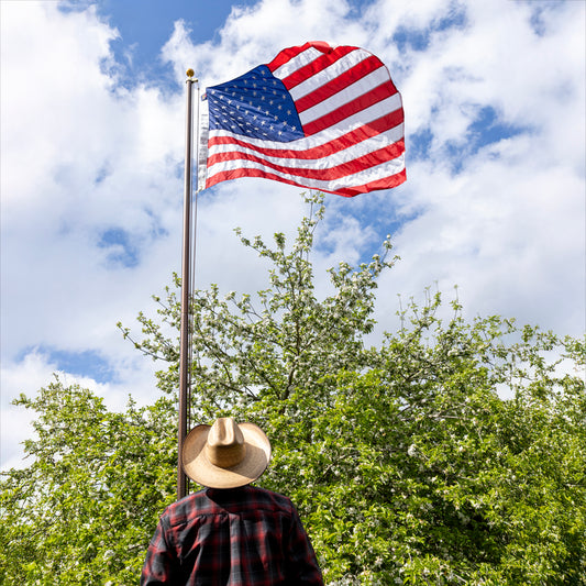 18' Bronze Steel In-Ground Flagpole Kit with 4'x6' Elizabeth Ross Nylon American Flag