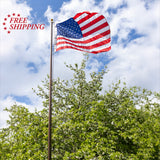 18' Bronze Steel In-Ground Flagpole Kit with 4'x6' Elizabeth Ross Nylon American Flag