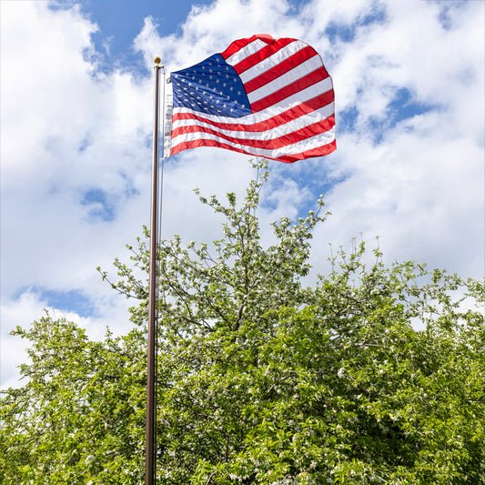 18' Bronze Steel In-Ground Flagpole Kit with 4'x6' Elizabeth Ross Nylon American Flag
