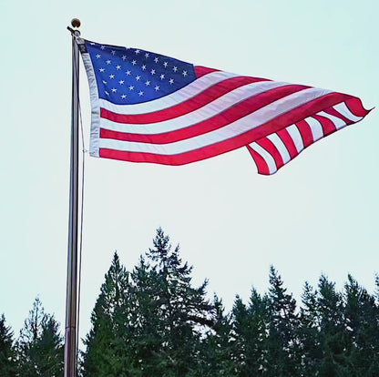 18' Bronze Steel In-Ground Flagpole Kit with 4'x6' Elizabeth Ross Nylon American Flag