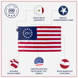 3' x 5' Betsy Ross Edition Commemorative Flag — features and construction details