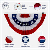 3' x 6' American Flag Bunting with Embroidered Stars — features and construction details